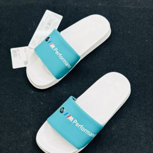 BMW M Performance Edition Slides - Sleek Teal & White