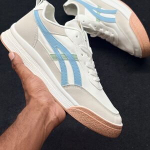 Men's Trendy Lifestyle Sneakers - Off-White with Pastel Accents